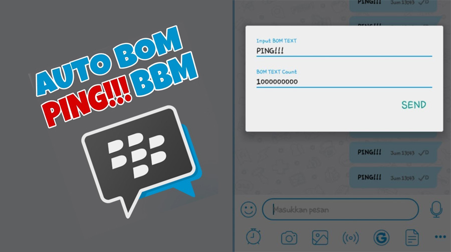 Cara Membuat BOM PING BBM di Android Cara Membuat BOM PING BBM di Android