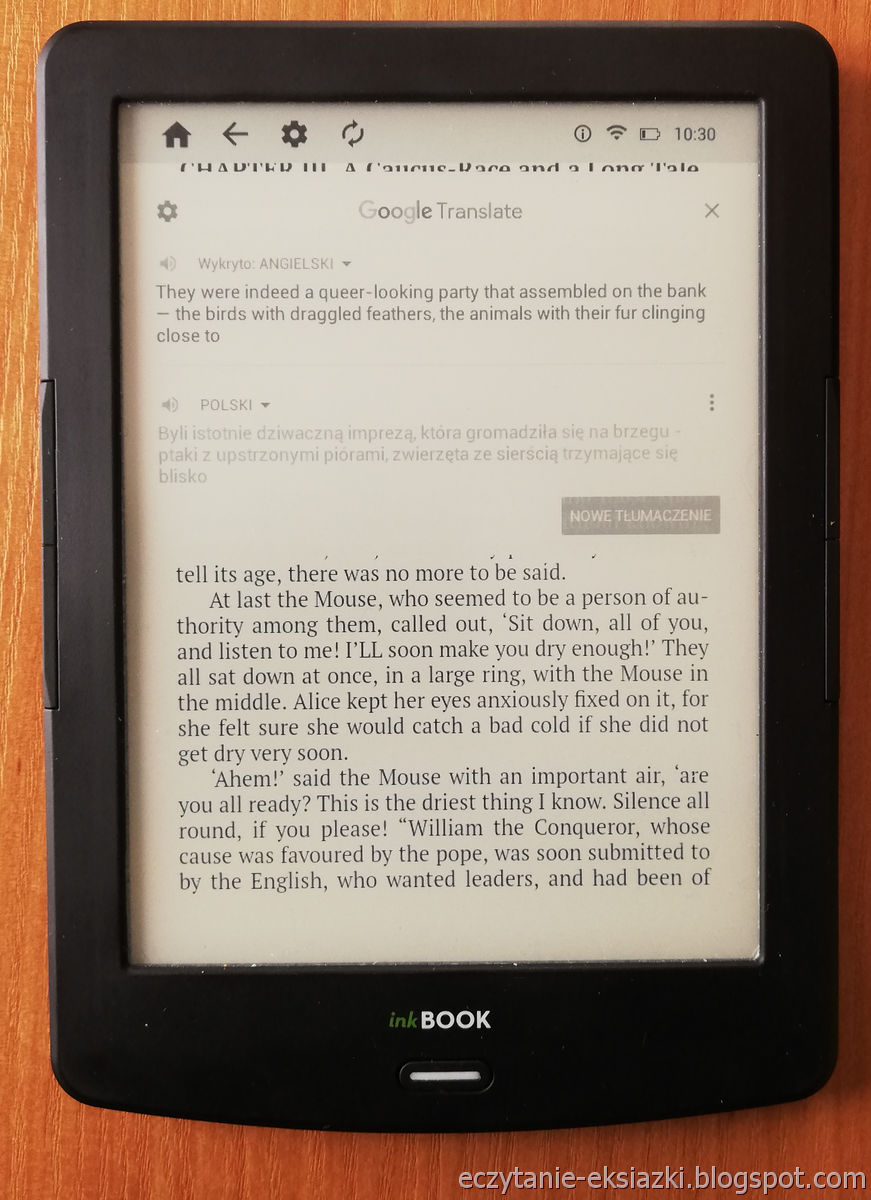 PocketBook Reader InkBOOK LUMOS – tłumaczenie fragmentu tekstu