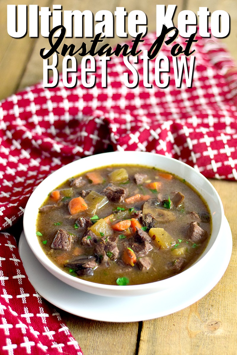 This Keto Instant Pot Beef Stew is the ultimate in keto comfort food. Rich, beefy, and full of all of the beef stew flavors you crave, this stew will quickly become a family favorite! #keto #instantpot #beef #easy #recipe | bobbiskozykitchen.com