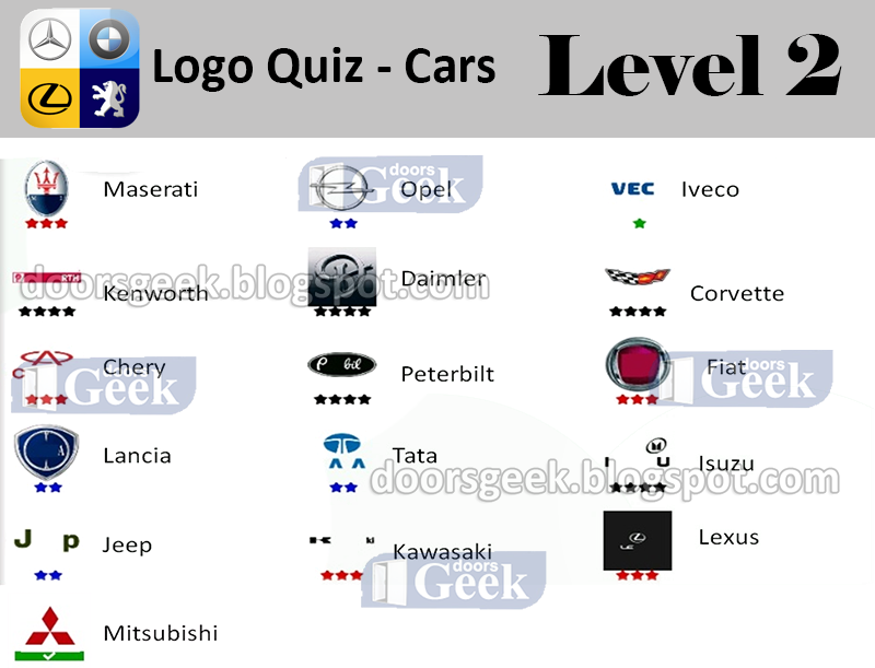Logo Quiz Level 2 Answers by bubble quiz games Answers ~ Doors