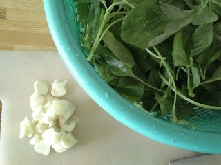 Spinach and Sliced Garlic 