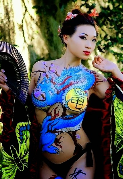 funny body painting on women