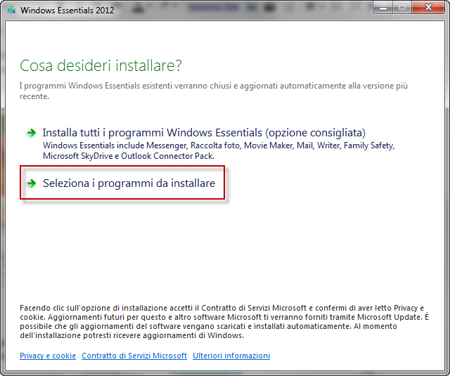 SCARICARE WINDOWS ESSENTIAL 2012 IN ITALIANO NAVIGAWEB