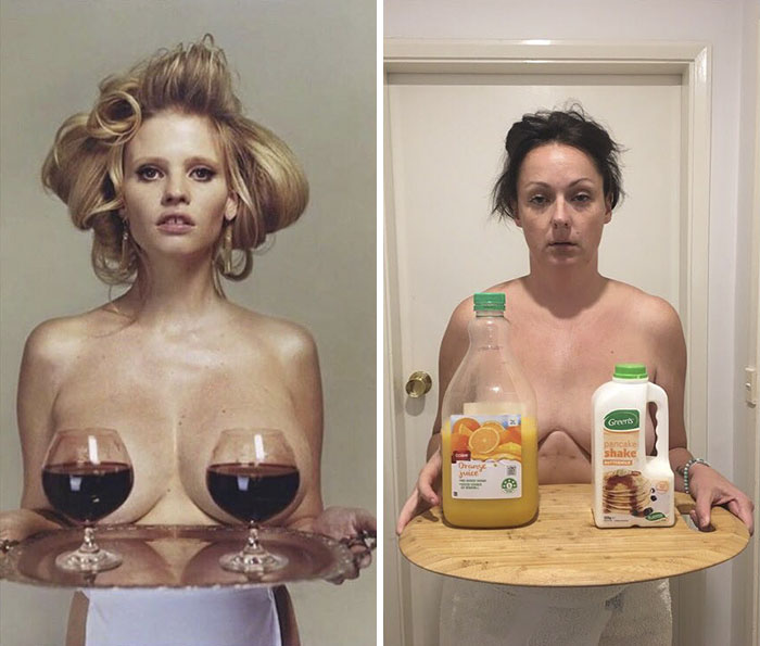 #7 - Woman Continues To Hilariously Recreate Celebrity Instagram Photos #7 - Woman Continues To Hilariously Recreate Celebrity Instagram Photos