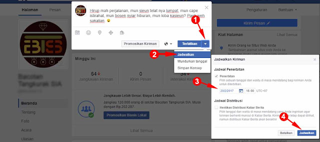 Cara Membuat Status Terjadwal di Facebook Fans Page Cara Membuat Status Terjadwal di Facebook Fans Page
