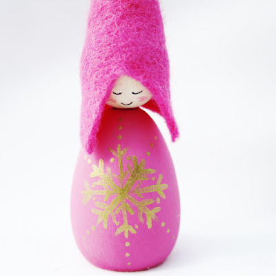 pink Snowflake Cornish Pixie Elf Snowflake Cornish Pixie Elf