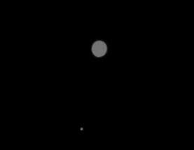 Trying to see the transit of one of Jupiter's moons (Source: Palmia Observatory)