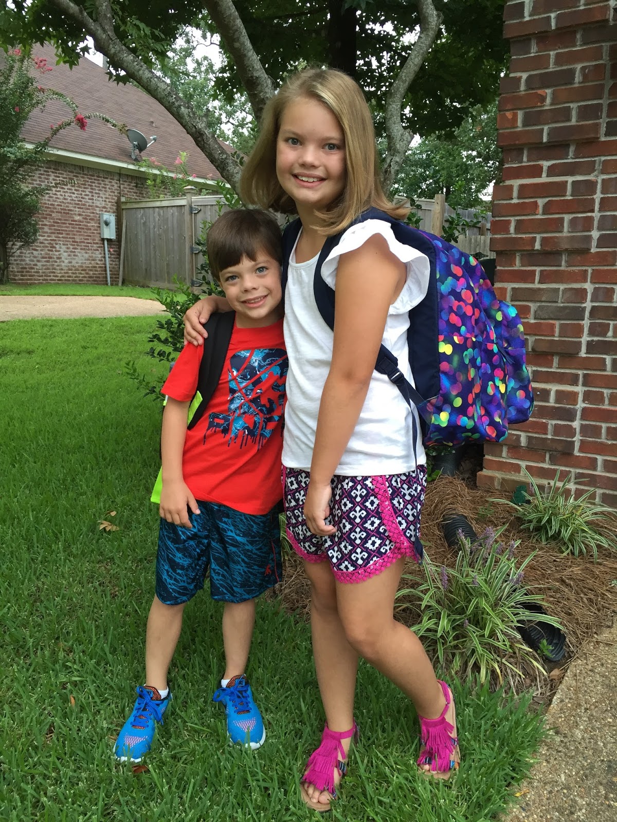 The Calvert Family: 1st Day of 4th Grade and Kindergarten...