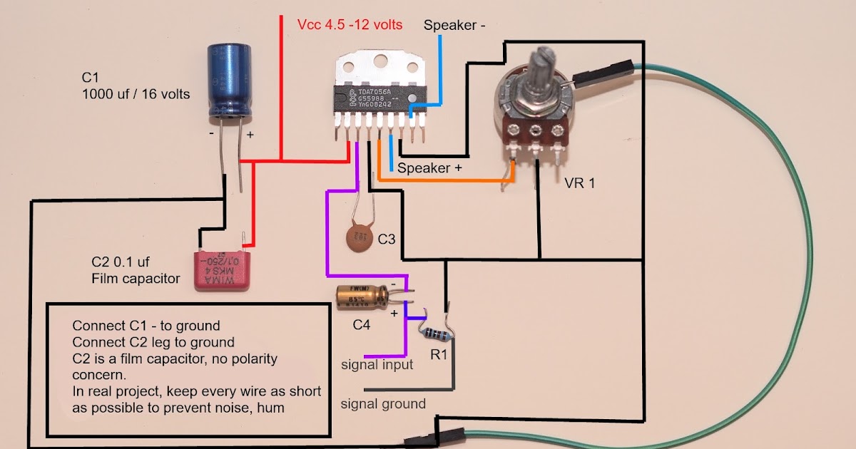 5 Watts Amplifier Tda7056a Wiring Diagram