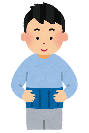 腹巻きを巻いた人のイラスト（男性）