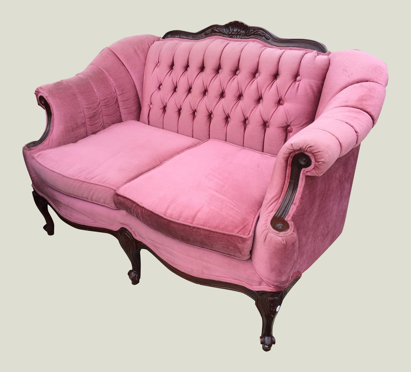 Uhuru Furniture & Collectibles French Velour Loveseat & Chair 195 SOLD