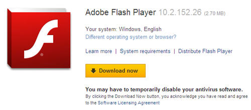 adobe flash player version 10 free download