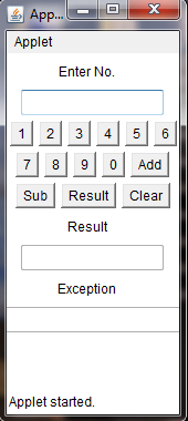 Simple calculator using Java Applet and Event Handling : Love Java Bytes