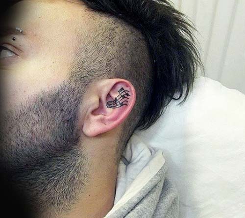 kulak içi müzik notaları dövmesi erkek inner ear musical notes tattoo for men kulak içi müzik notaları dövmesi erkek inner ear musical notes tattoo for men