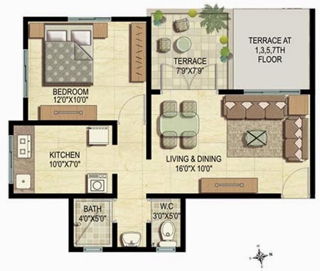1 BHK (small house) layouts.