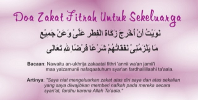 Niat Zakat Fitrah Dalam Bahasa Arab Celoteh Bijak