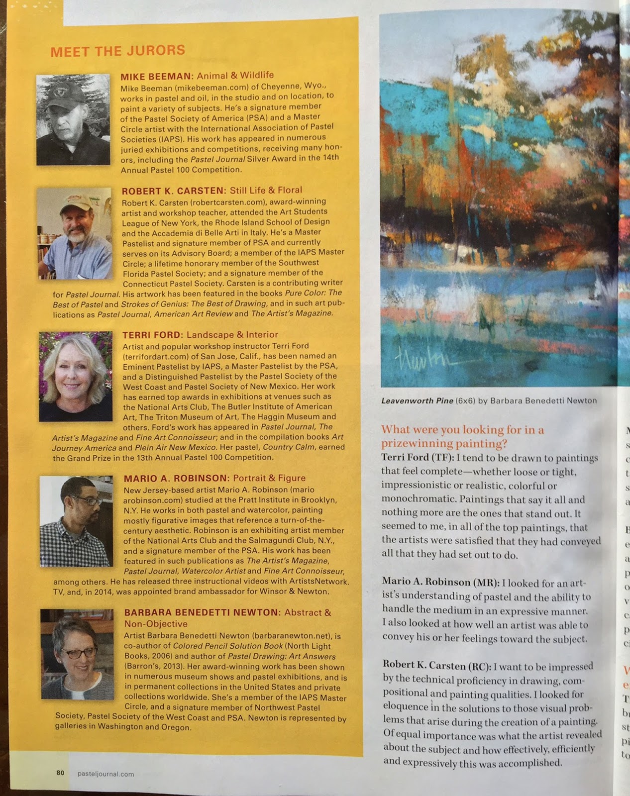 Barbara Newton Art Journal Pastel 100 Winners