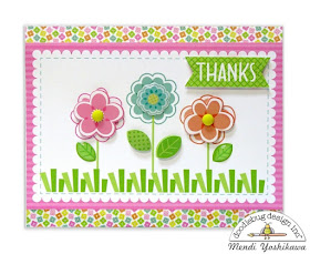 Doodlebug Design Spring Things Flower Thank You Card by Mendi Yoshikawa