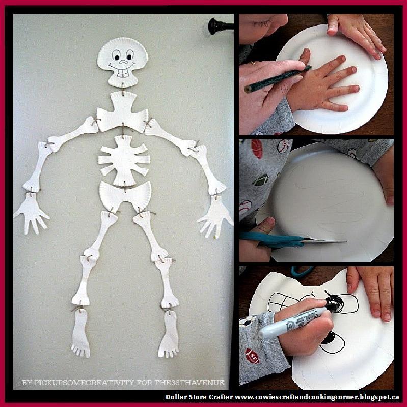 Dollar Store Crafter Turn Dollar Store Paper Plates Into This Cute Halloween Skeleton
