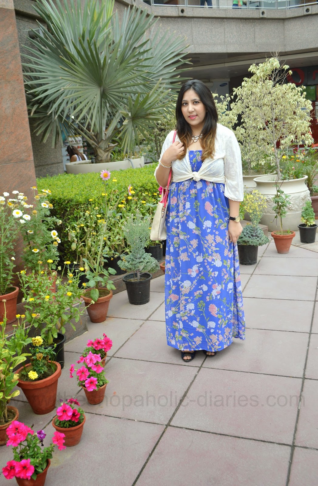 OOTD - Call It Spring - Floral Maxi Dress and Sheer Shrug | The Shopaholic  Diaries - Indian Fashion, Shopping and Lifestyle Blog !