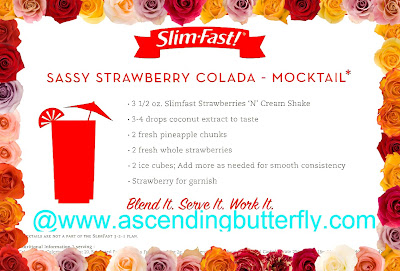 #SlimFastVeranoSexy, SlimFast, Sassy Strawberry Colada, Mocktail Recipe, Cocktails, Strawberries 'N' Cream Shake, Strawberries, Strawberry