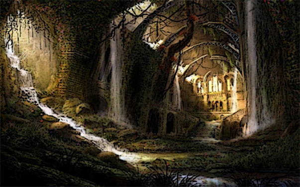 Hall in the buried ruins, unknown author