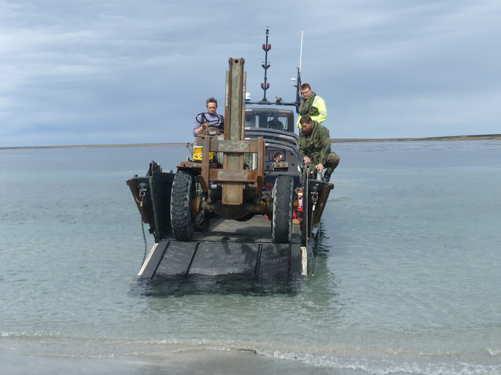 Island farming in the Falkland Islands Photos Tug, barge & LCVP
