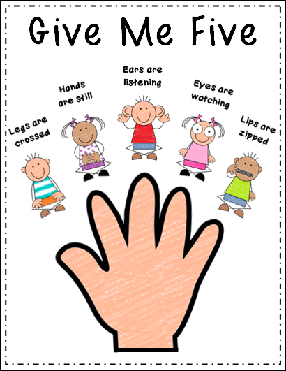 Template For Give Me 5 For Classroom Free Printable