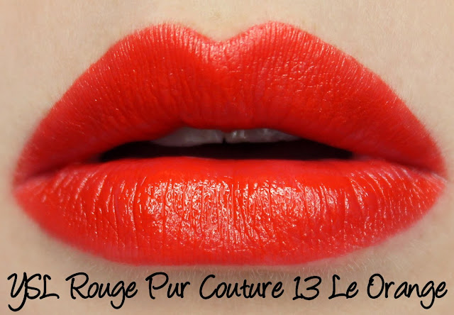 YSL Rouge Pur Couture - 13 Le Orange Lipstick Swatches & Review