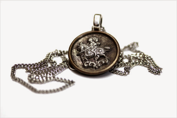 Antique Knight Button Pendant by ChatterBlossom