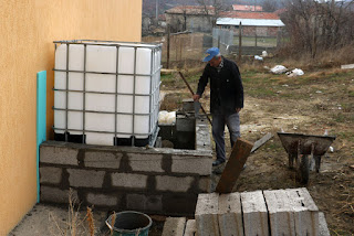 A damp bricklaying day A damp bricklaying day