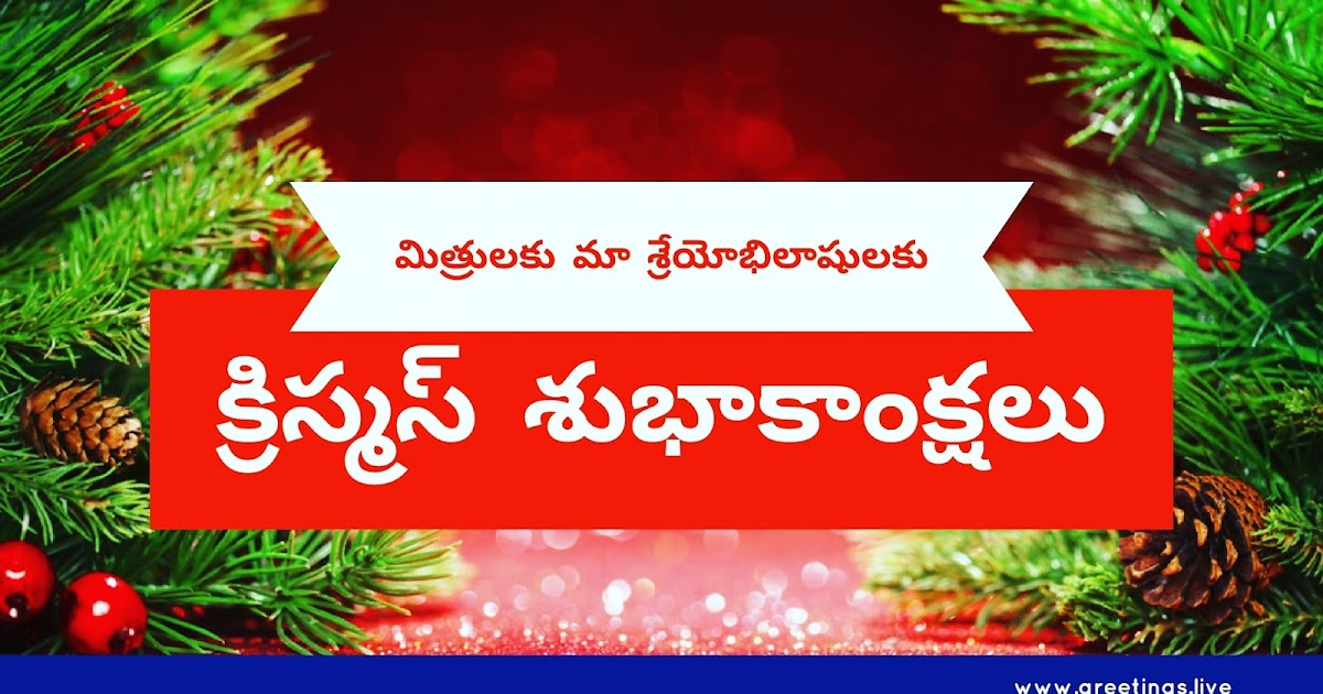 Merry Christmas wishes in Telugu & English language ~ Andhra Pradesh