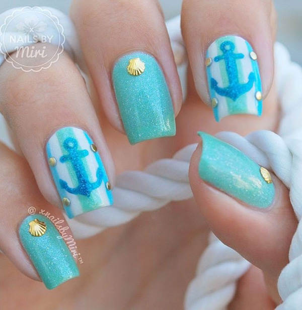 40+ Amazing Ocean Nail Art Ideas