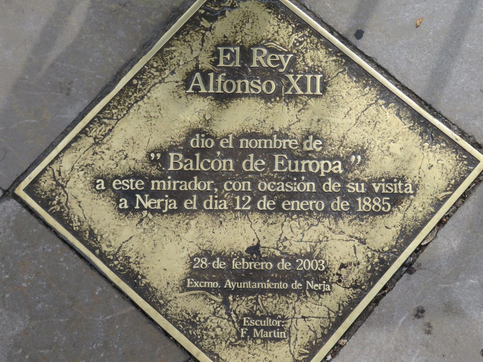 Resultado de imagen de placa rey alfonso xii nerja
