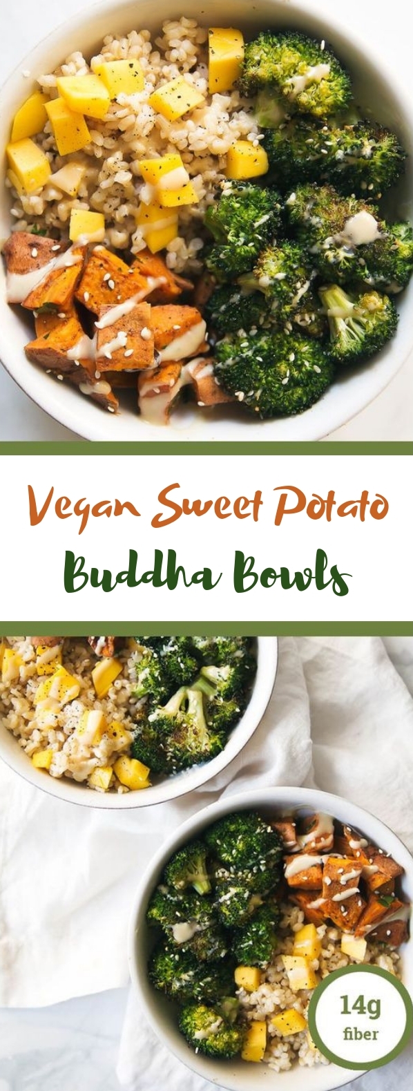 Vegan Sweet Potato Buddha Bowls with Almond Butter Dressing vegetarian
