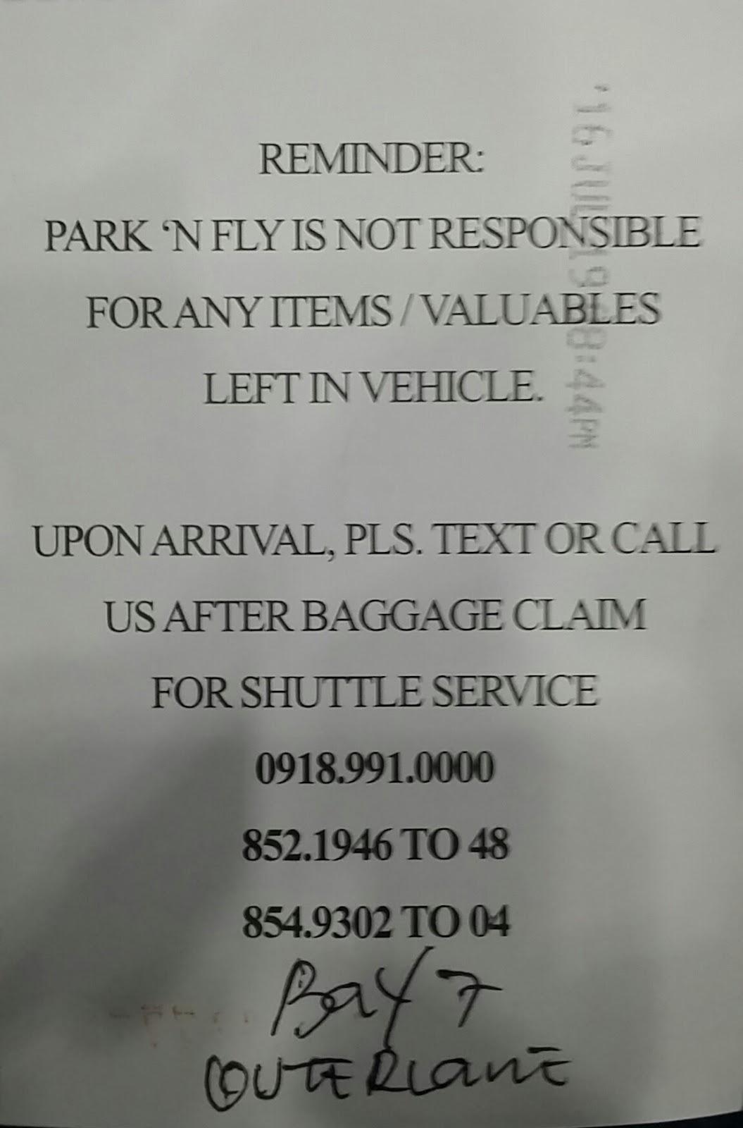 wandering... can't go home Dad's Review Park 'N Fly