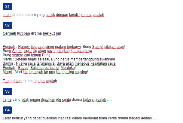 Contoh Soal Unsur Tema Dalam Drama