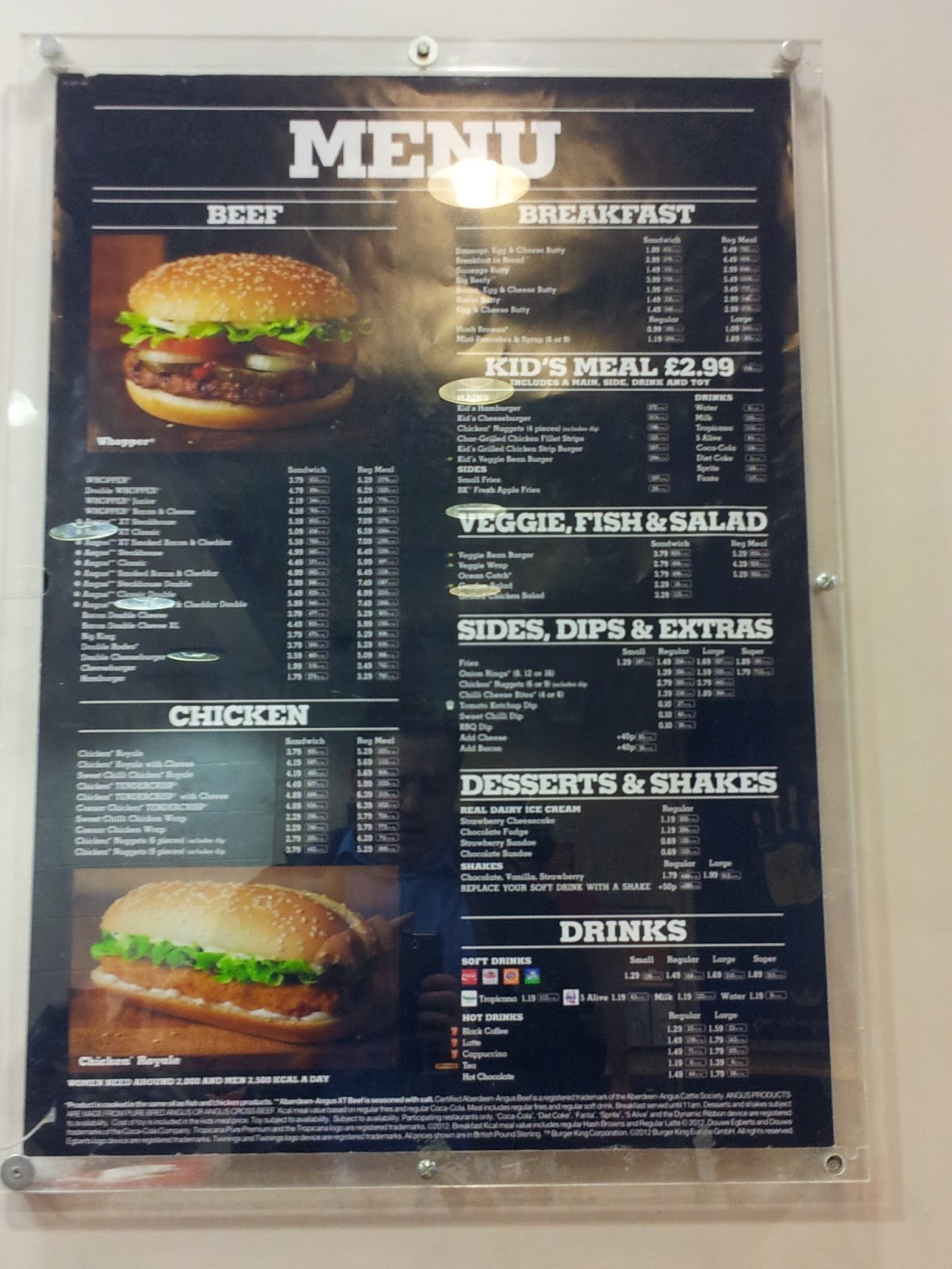 Prices For Menu Prices For Burger King