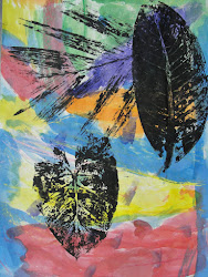 leaf prints watercolor visual