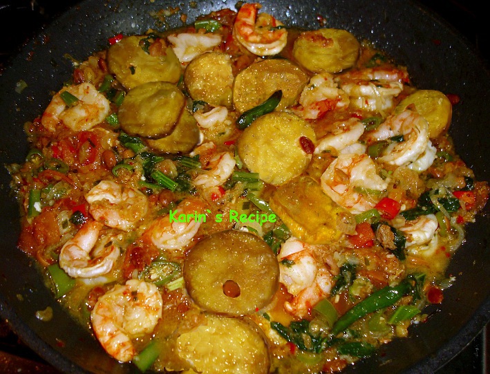 Karin's Recipe: Udang & Tahu Masak Tauco (Shrimps & Tofu ...