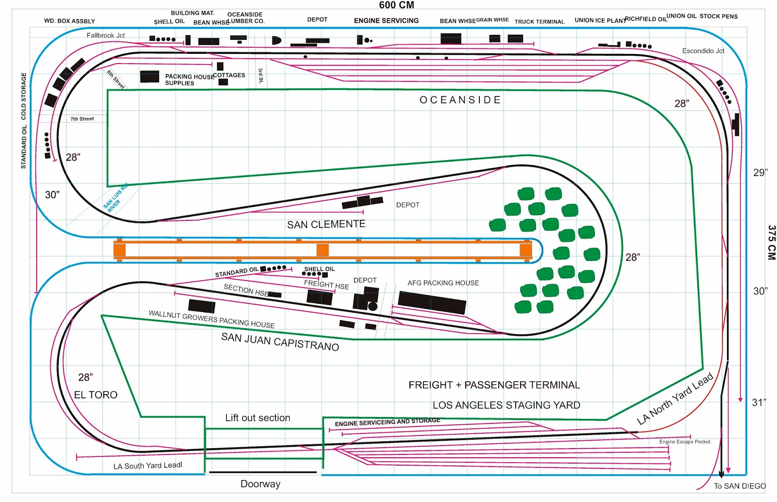 D. Prepare a schematic drawing of the propulsion circuitry of the model railroad in (A) showing the gaps, blocks, feeders, speed and direction control, ...