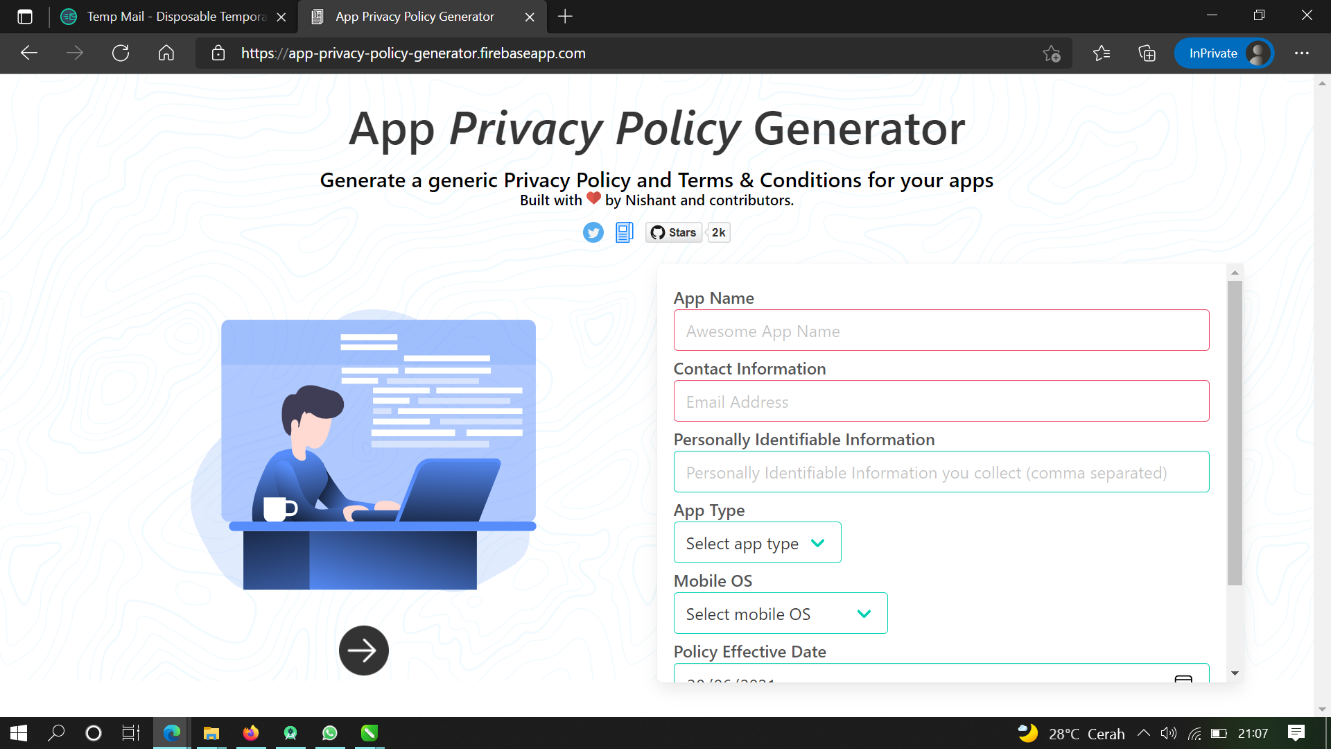 Cara Daftar Privacy Policy