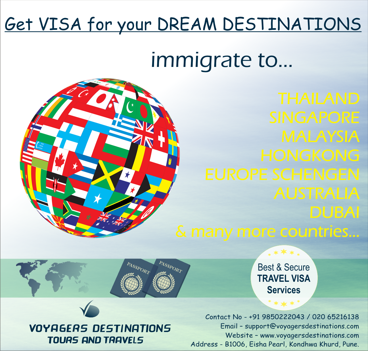 Voyagers Destinations Tours and Travels Visa & Immigration Services