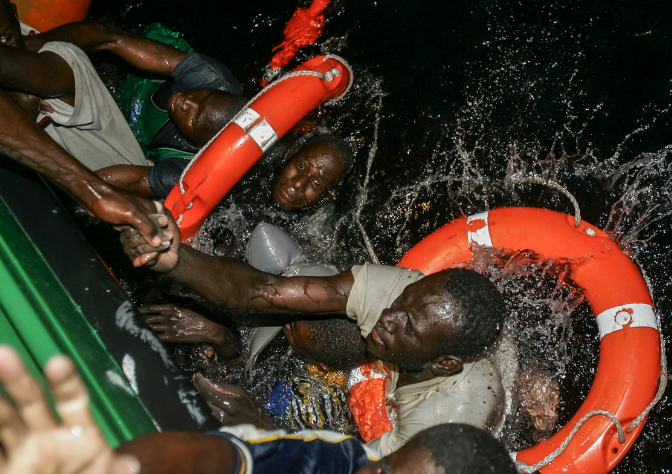 corpses drowned african migrant libyan sea