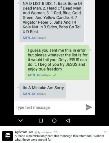 Check out the shocking message someone received containing requirements