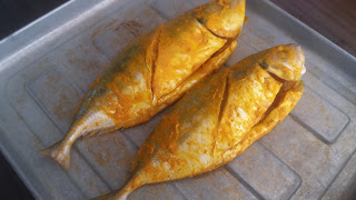 Ikan selar bakar, menu sihat, cara bakar ikan dalam oven, menu diet,