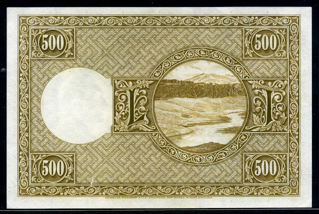 Iceland 500 Kronur banknote 1928 National Park