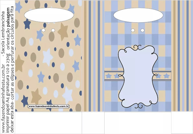 Estrellas Beige y Azul: Cajas para Imprimir Gratis. Estrellas Beige y Azul: Cajas para Imprimir Gratis.