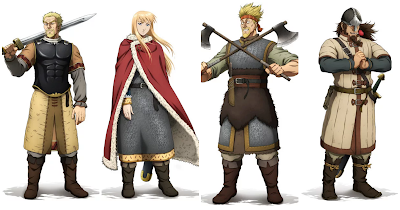 Askeladd, Canate, Thorkwell, Bjorn Character Designs