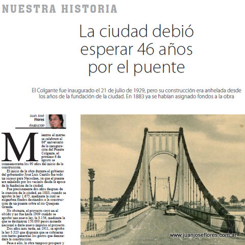 El Puente Colgante, 46 años de gestión